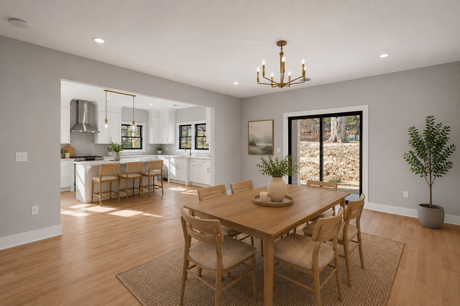 Dining into kitchen